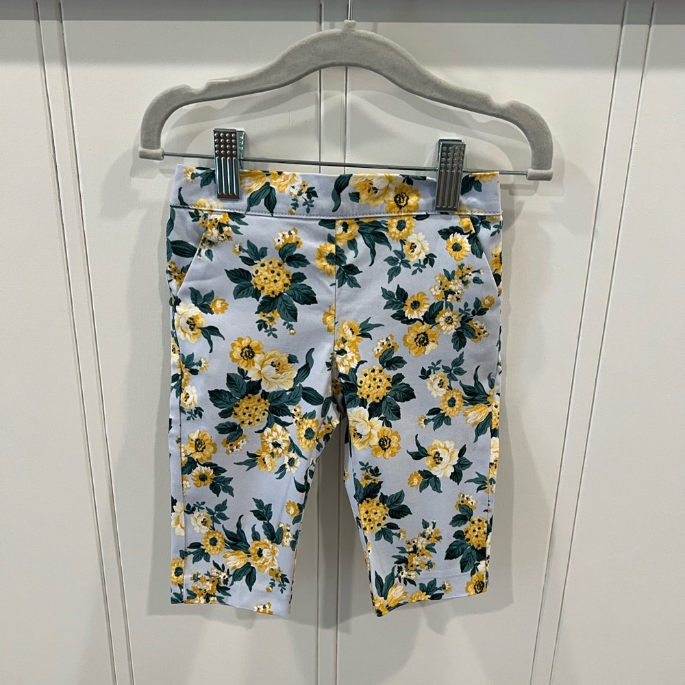 Janie and Jack Yellow and blue Floral pants, so cute for the spring time
